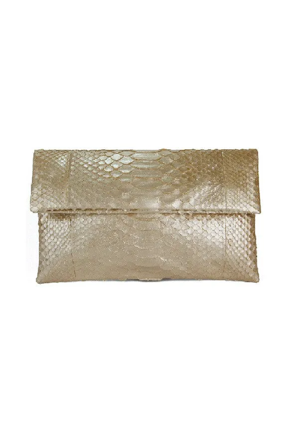 Mandalay Light Gold Foldover Clutch