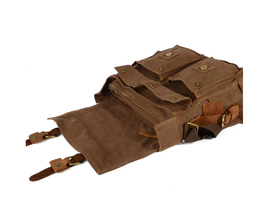 Men's Canvas and Leather Stylish Messenger Bag