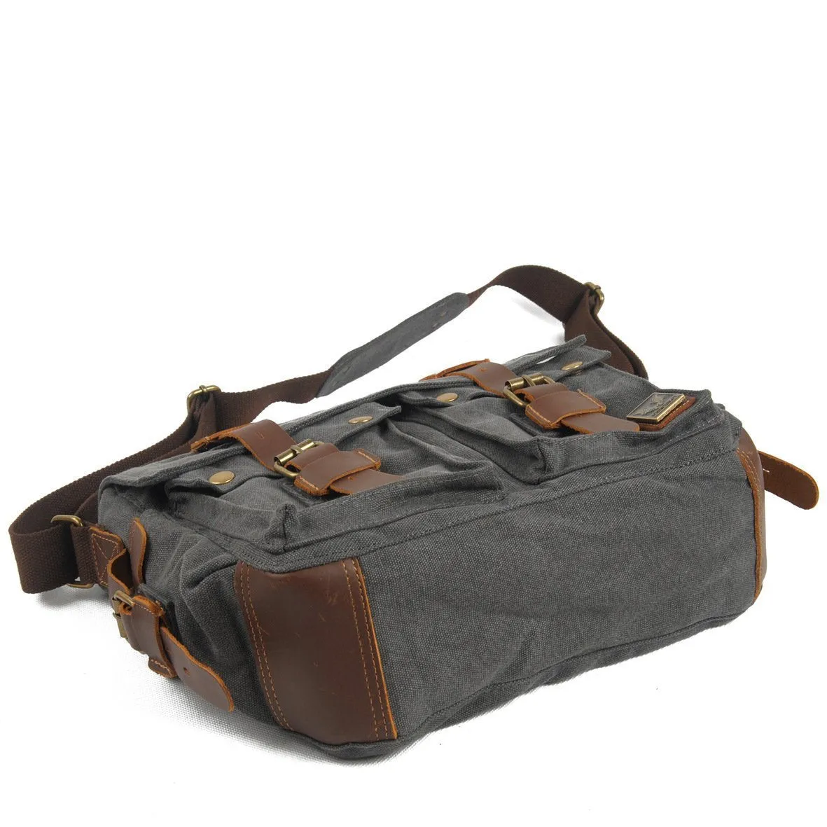 Men's Canvas and Leather Stylish Messenger Bag