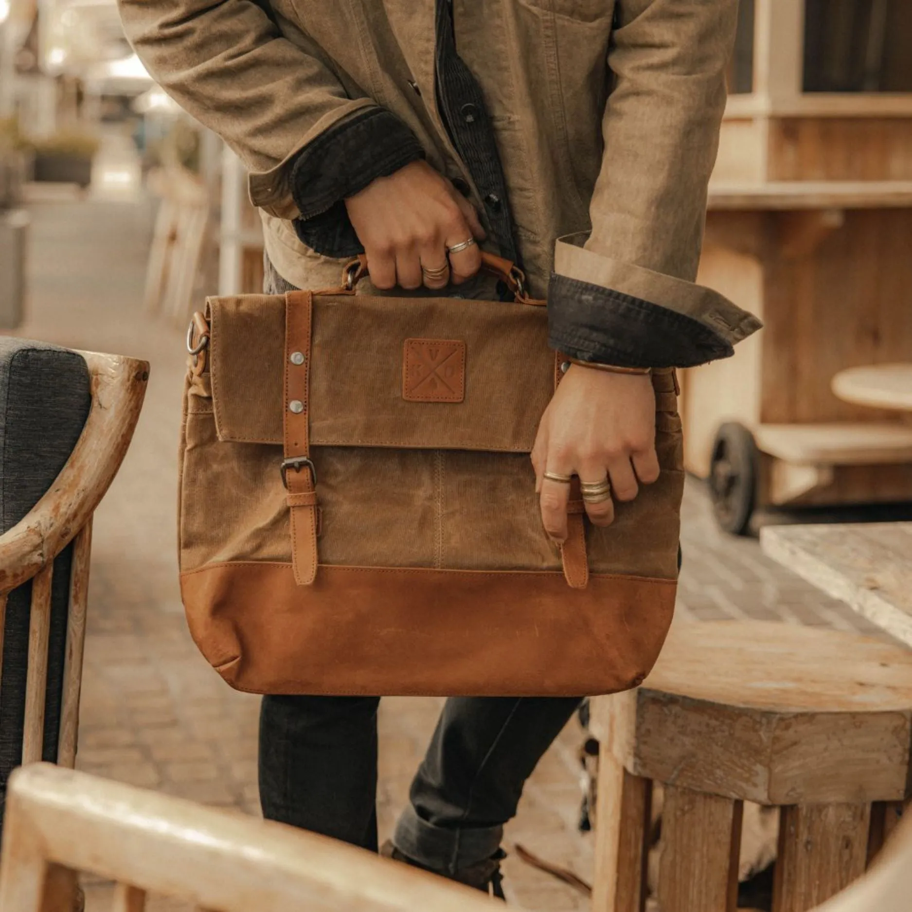 Mersey - Waxed Canvas Messenger Bag