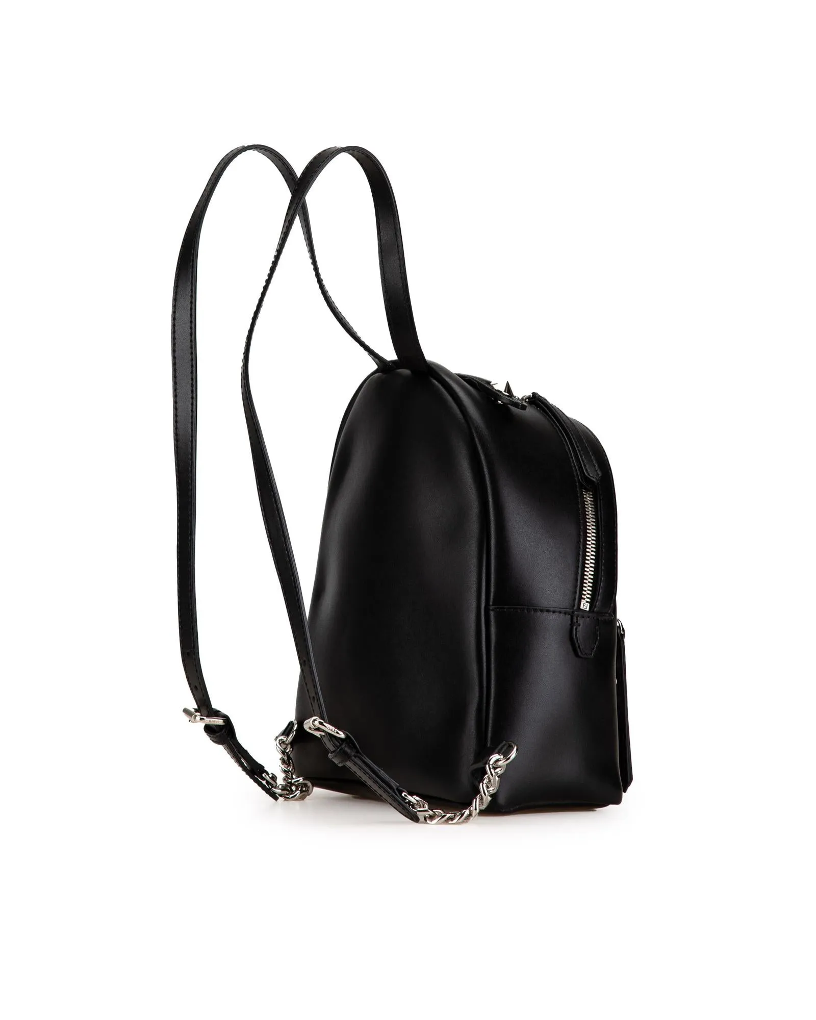 Mini Leather Ribbon Pearl Backpack with Top Zip Closure