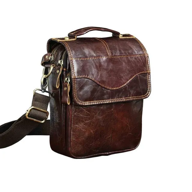 MRoyale™ Men's Leather 8" Crossbody Sling Messenger Chest Satchel Tablet Bag