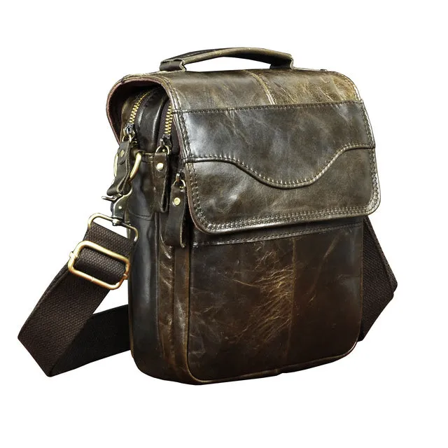 MRoyale™ Men's Leather 8" Crossbody Sling Messenger Chest Satchel Tablet Bag