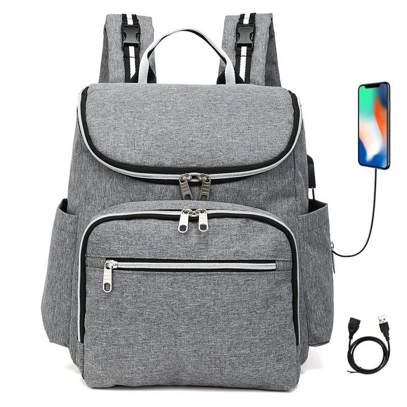 Multi-Functional Large-Capacity Waterproof Diaper Bag Backpack