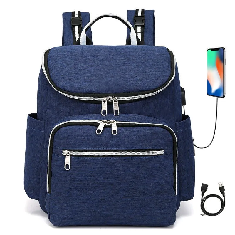 Multi-Functional Large-Capacity Waterproof Diaper Bag Backpack