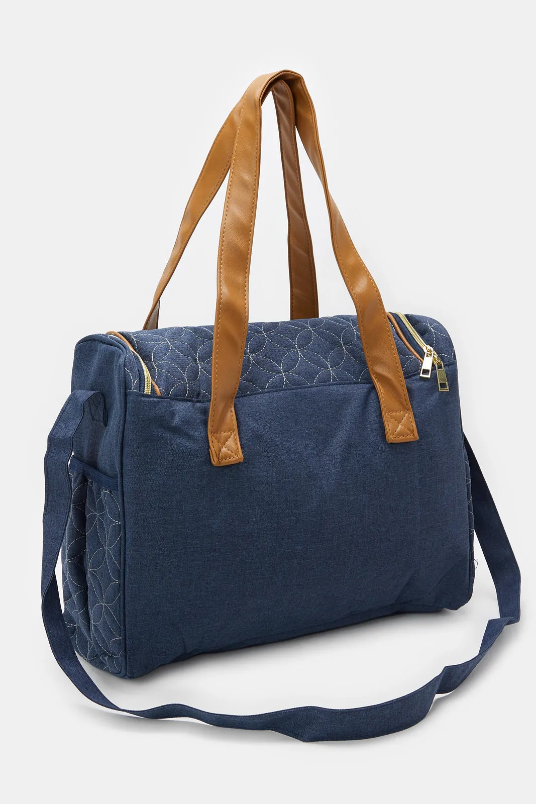 Navy Embellished Diaper Bag