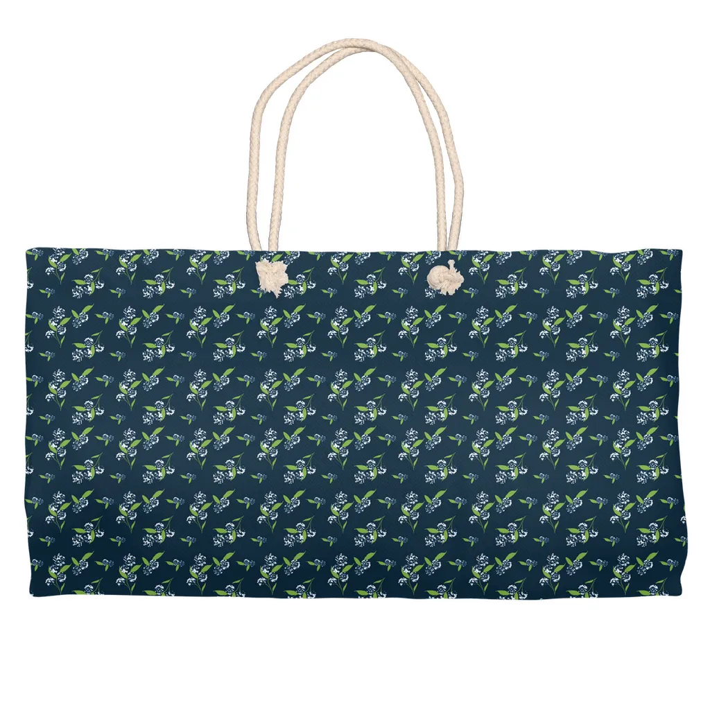 Navy Florals Weekender Tote