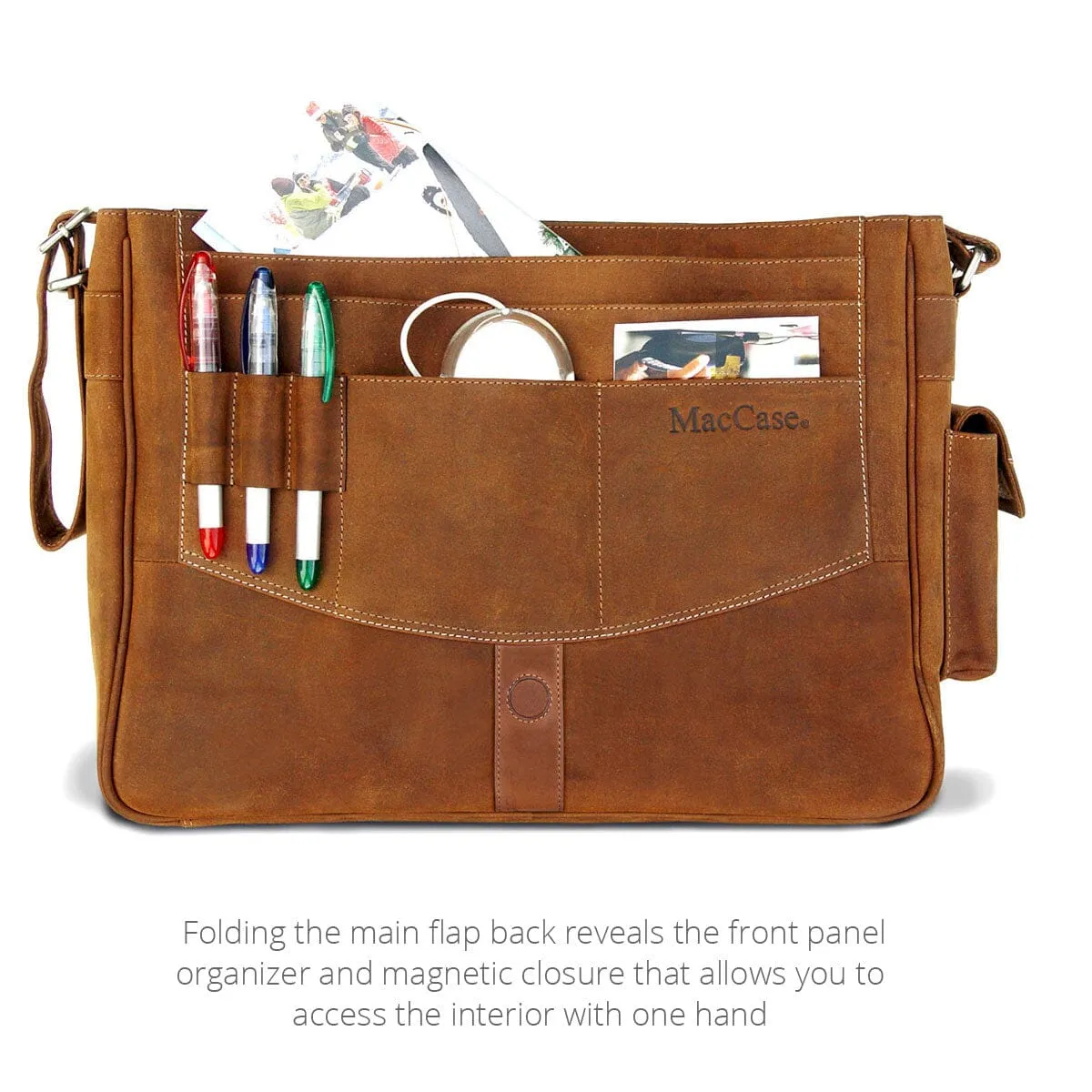 Premium Leather MacBook Messenger Bag