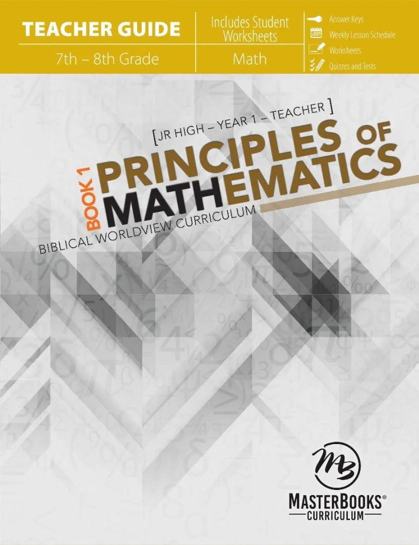 Principles of Mathematics Book 1 Teacher Guide