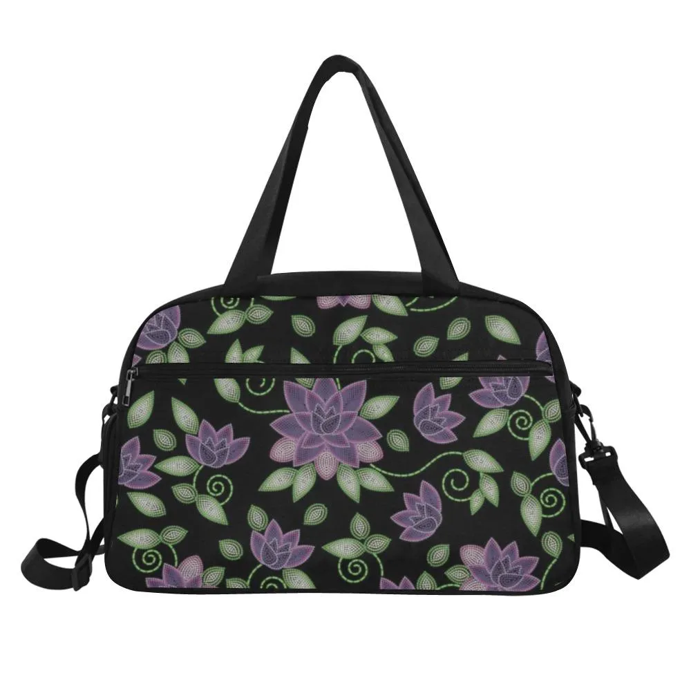 Purple Beaded Rose Weekend Travel Bag