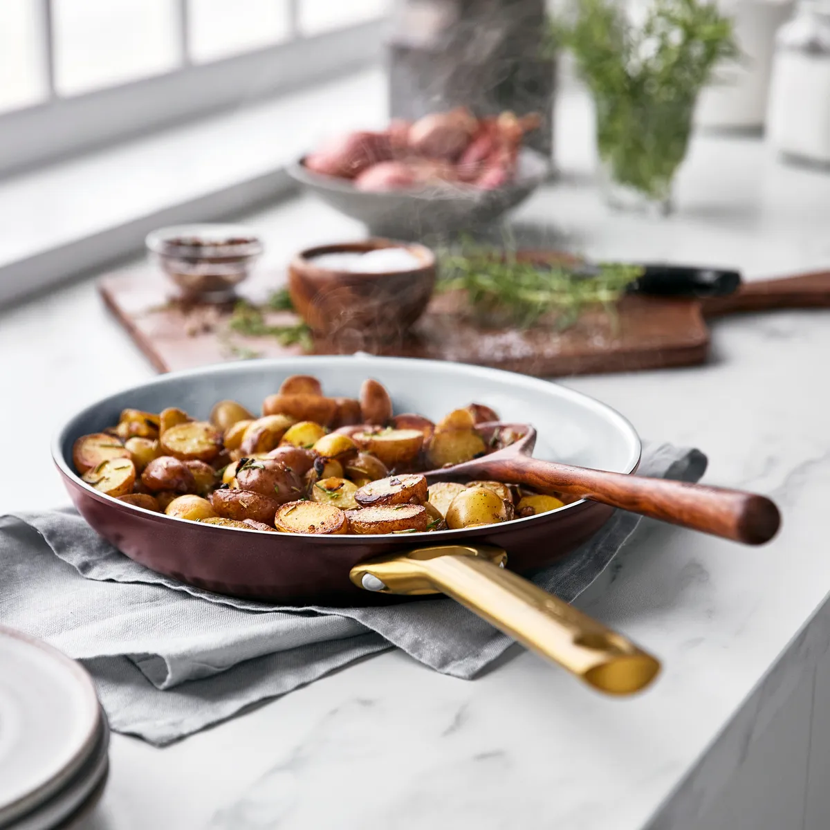 Reserve Ceramic Nonstick 10" and 12" Frypan Set | Burgundy