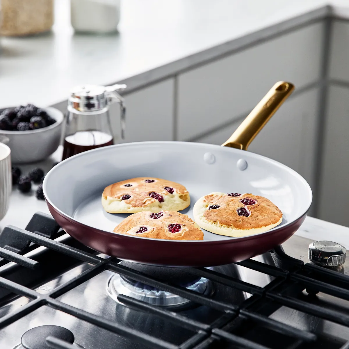 Reserve Ceramic Nonstick 10" and 12" Frypan Set | Burgundy