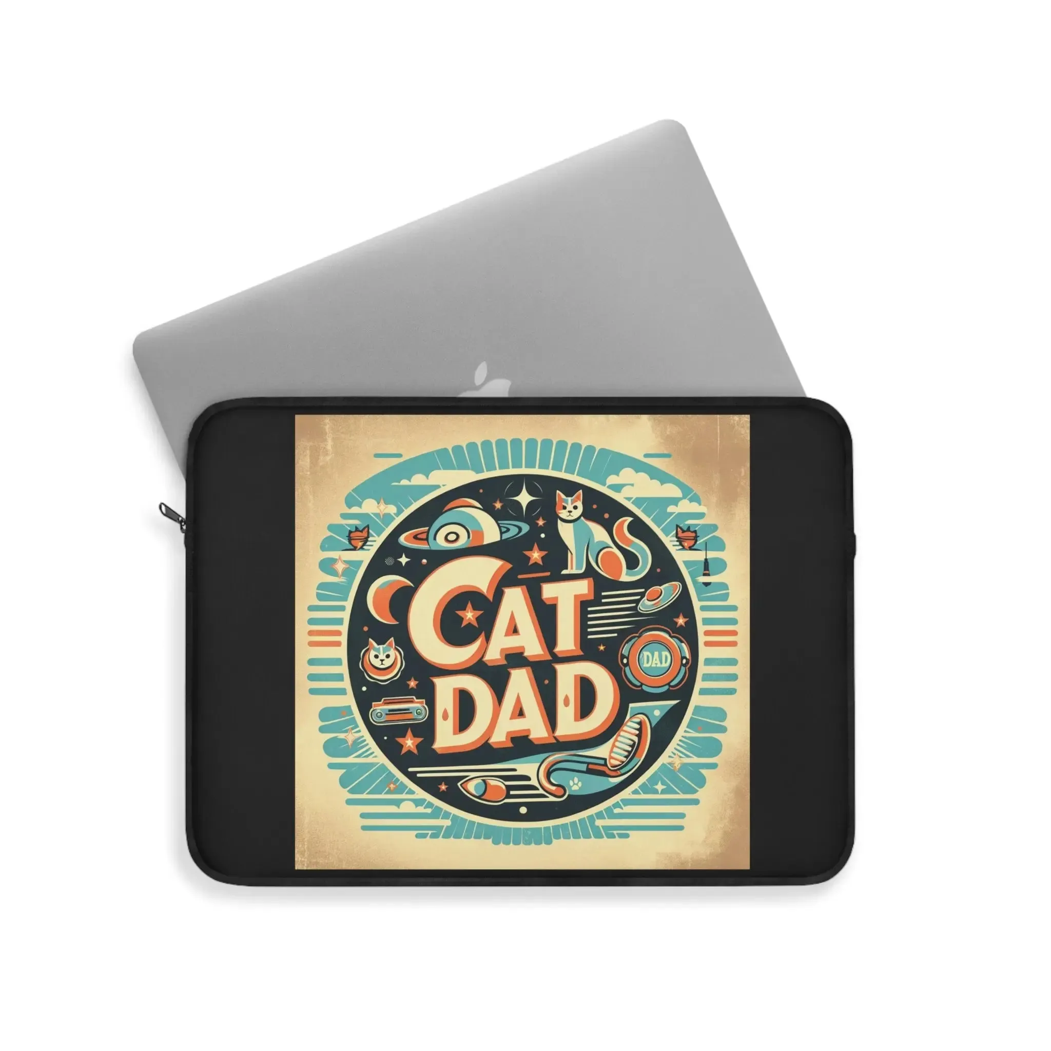 Retro Cat Dad - Laptop Sleeve