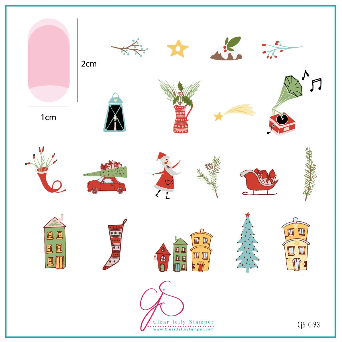 Retro Festive Fun (CjSC-93) Steel Nail Art Layered Stamping Plate