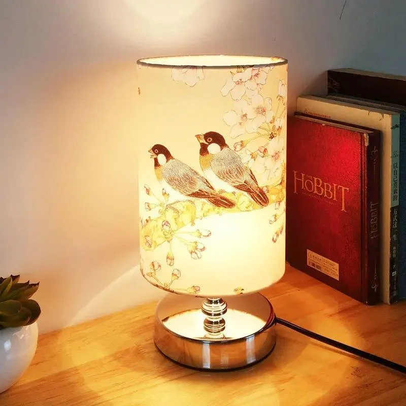 Retro Floral Bird Lamp Shade Small Lampshade Table Ceiling Light Cover Creative Bar Restaurant Bedroom Home Decor