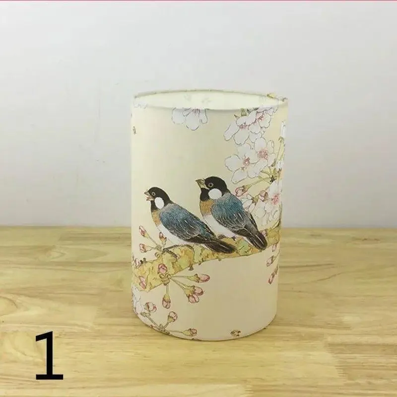 Retro Floral Bird Lamp Shade Small Lampshade Table Ceiling Light Cover Creative Bar Restaurant Bedroom Home Decor