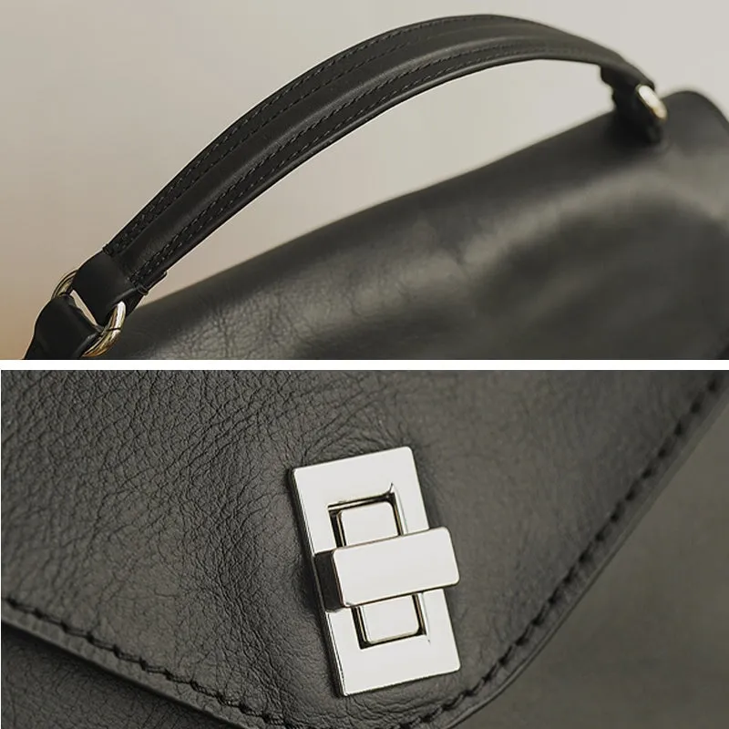 Retro Simple Leather Texture Messenger Bag | Handbag