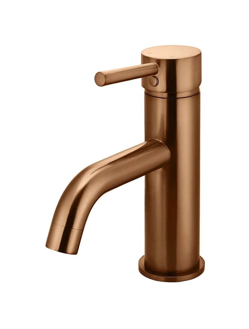 Round Basin Mixer Curved - Lustre Bronze