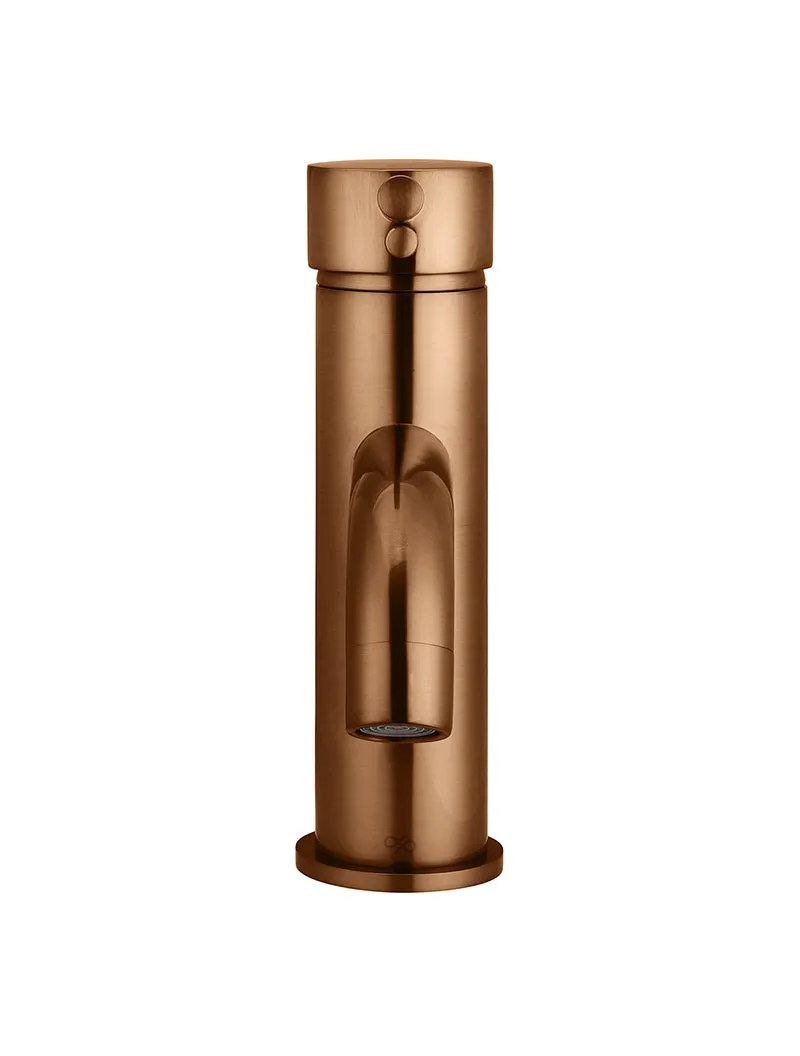 Round Basin Mixer Curved - Lustre Bronze