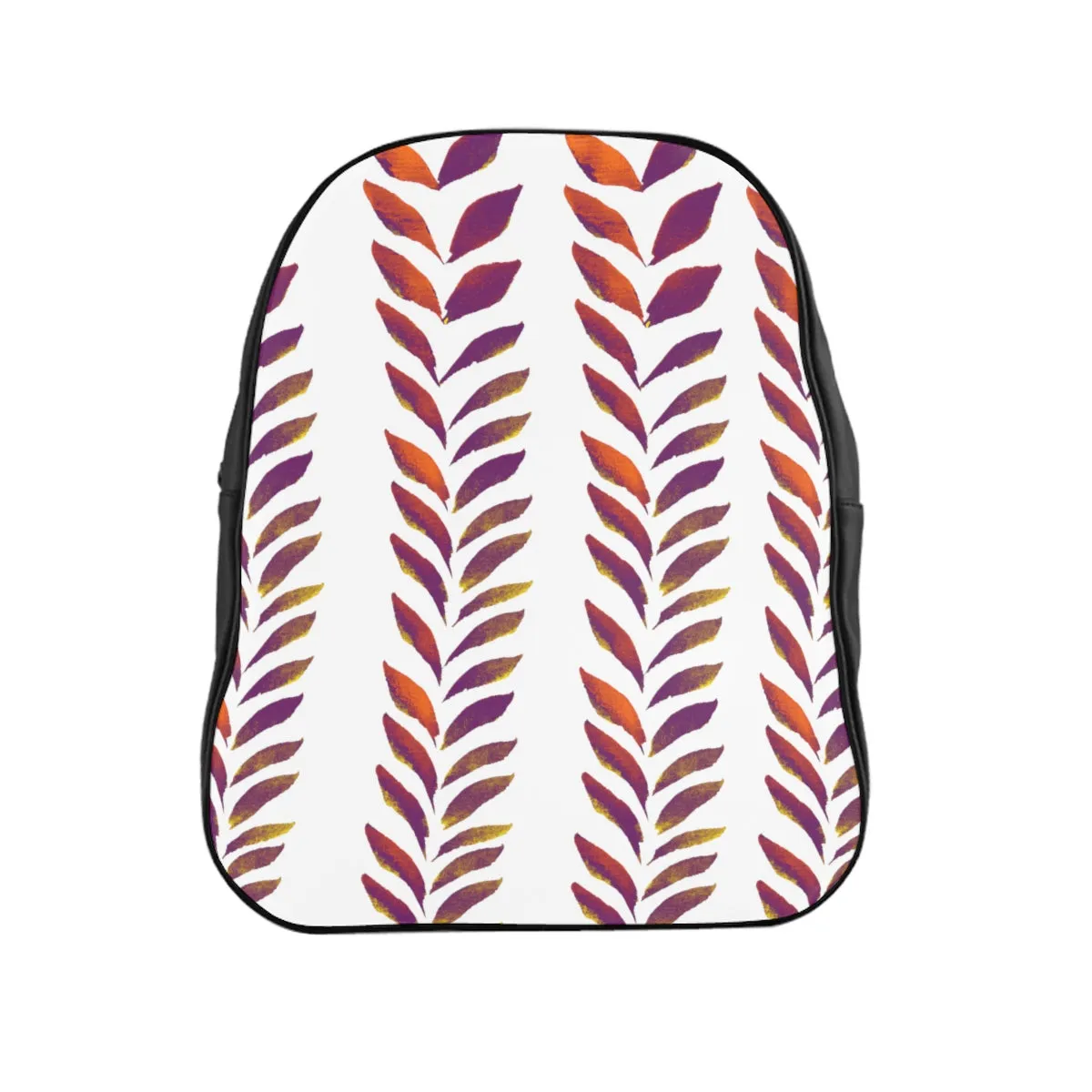 School Backpack Purple Leaves