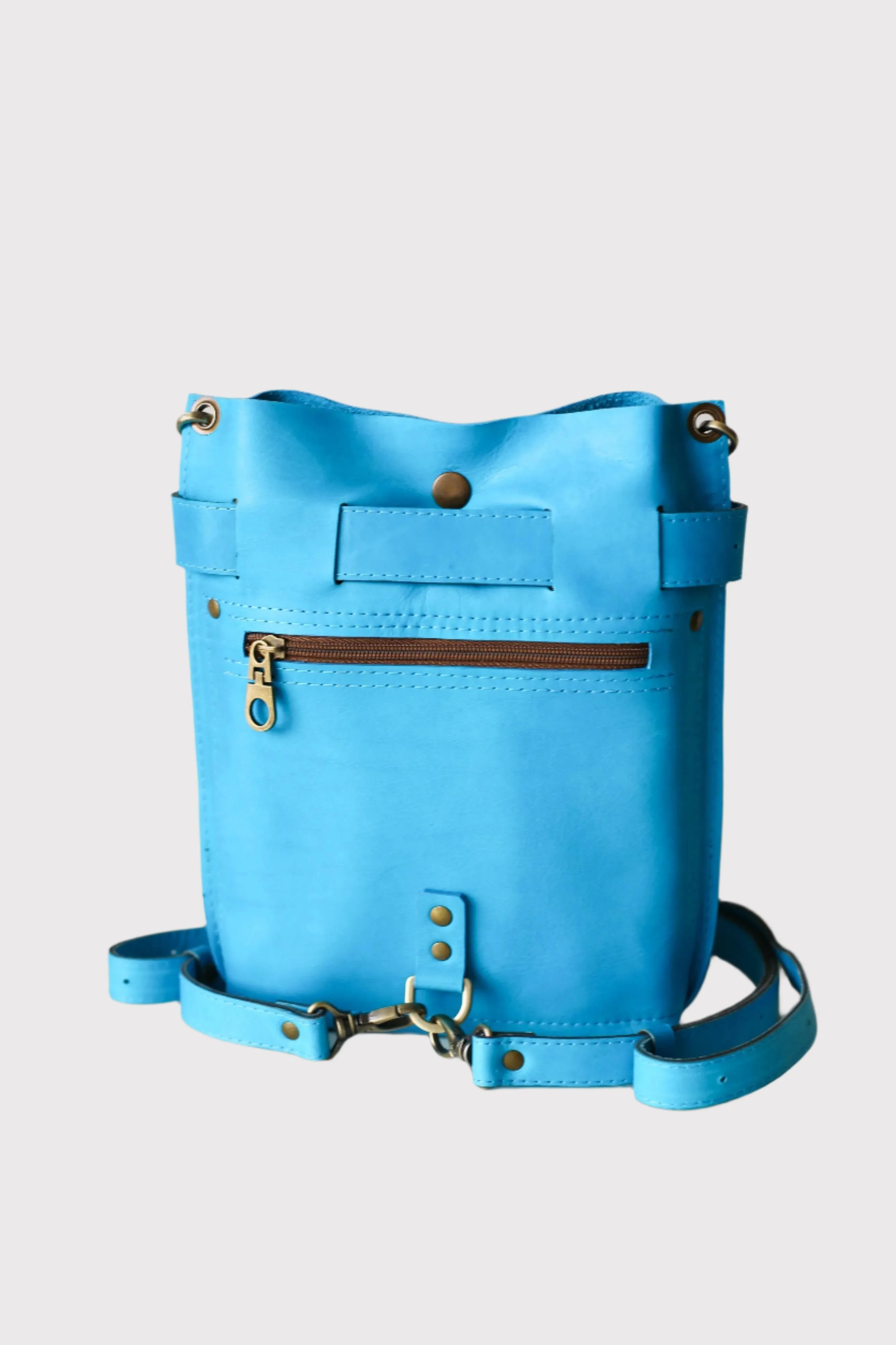 Sky Blue Leather Bag