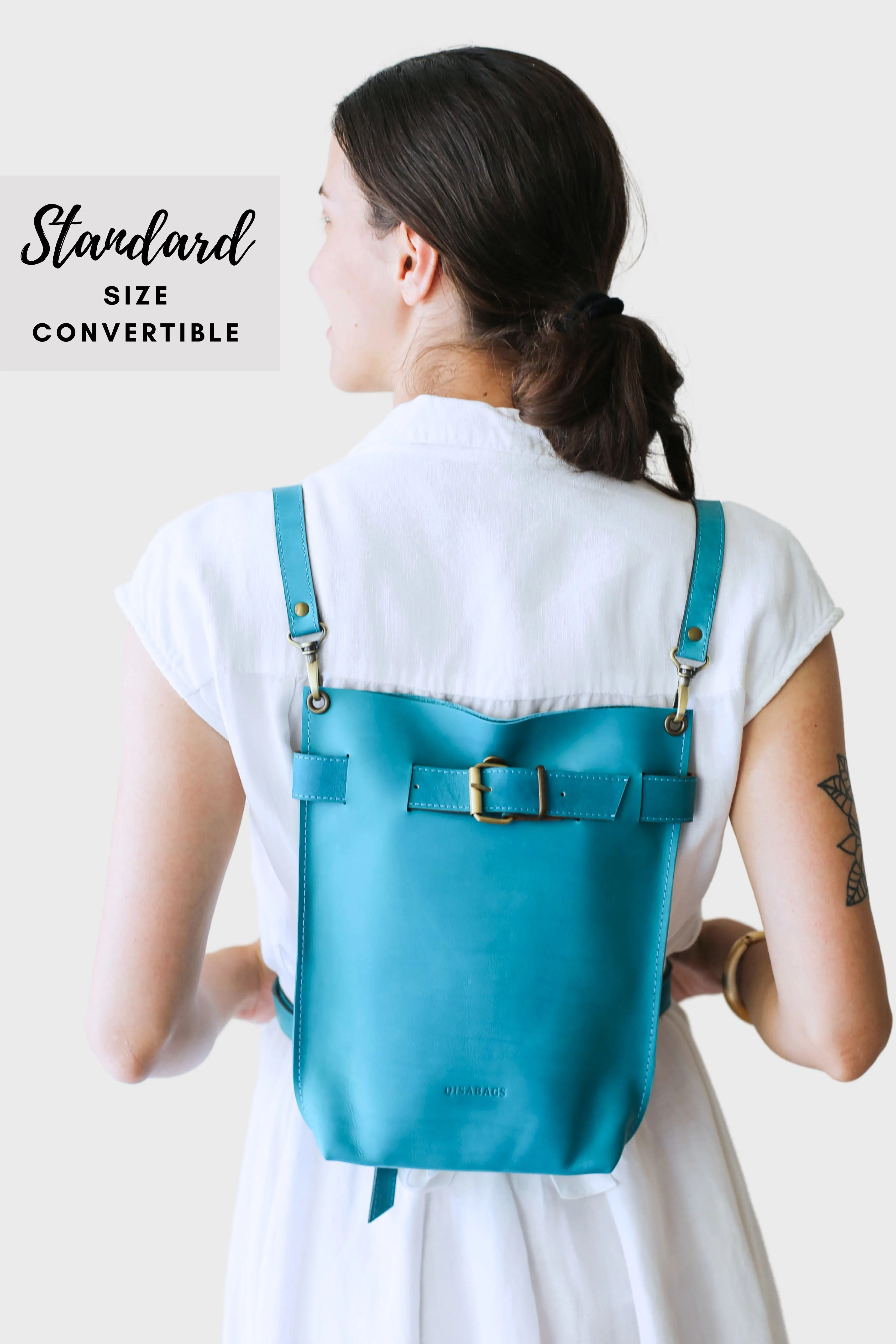 Sky Blue Leather Bag