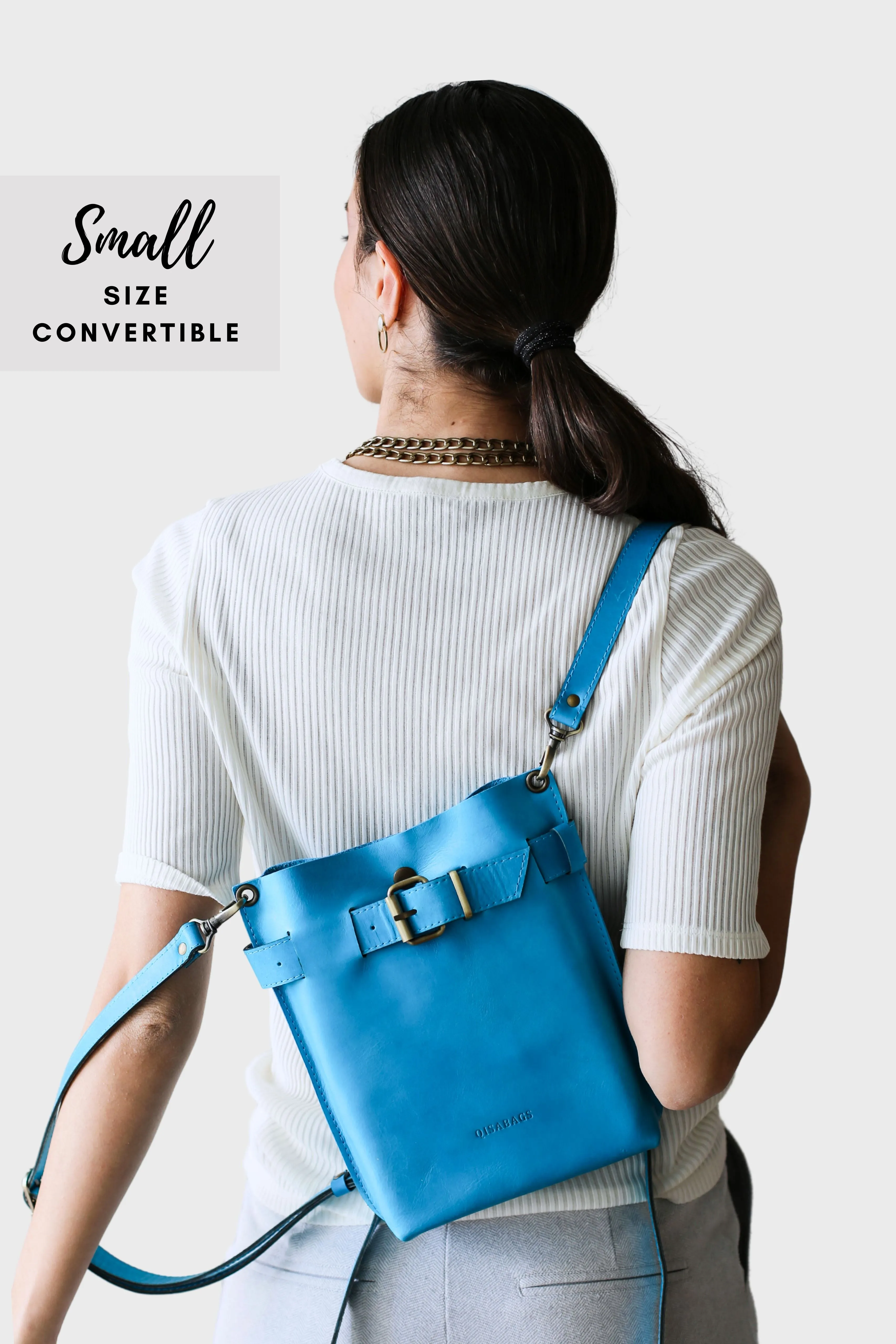 Sky Blue Leather Bag