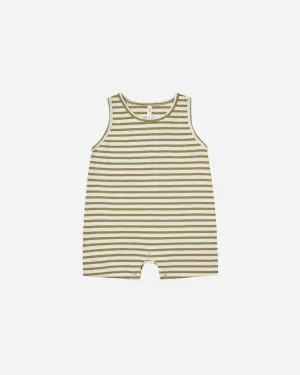 SLEEVELESS ONEPIECE || OLIVE STRIPE - LAST ONE 18/24M