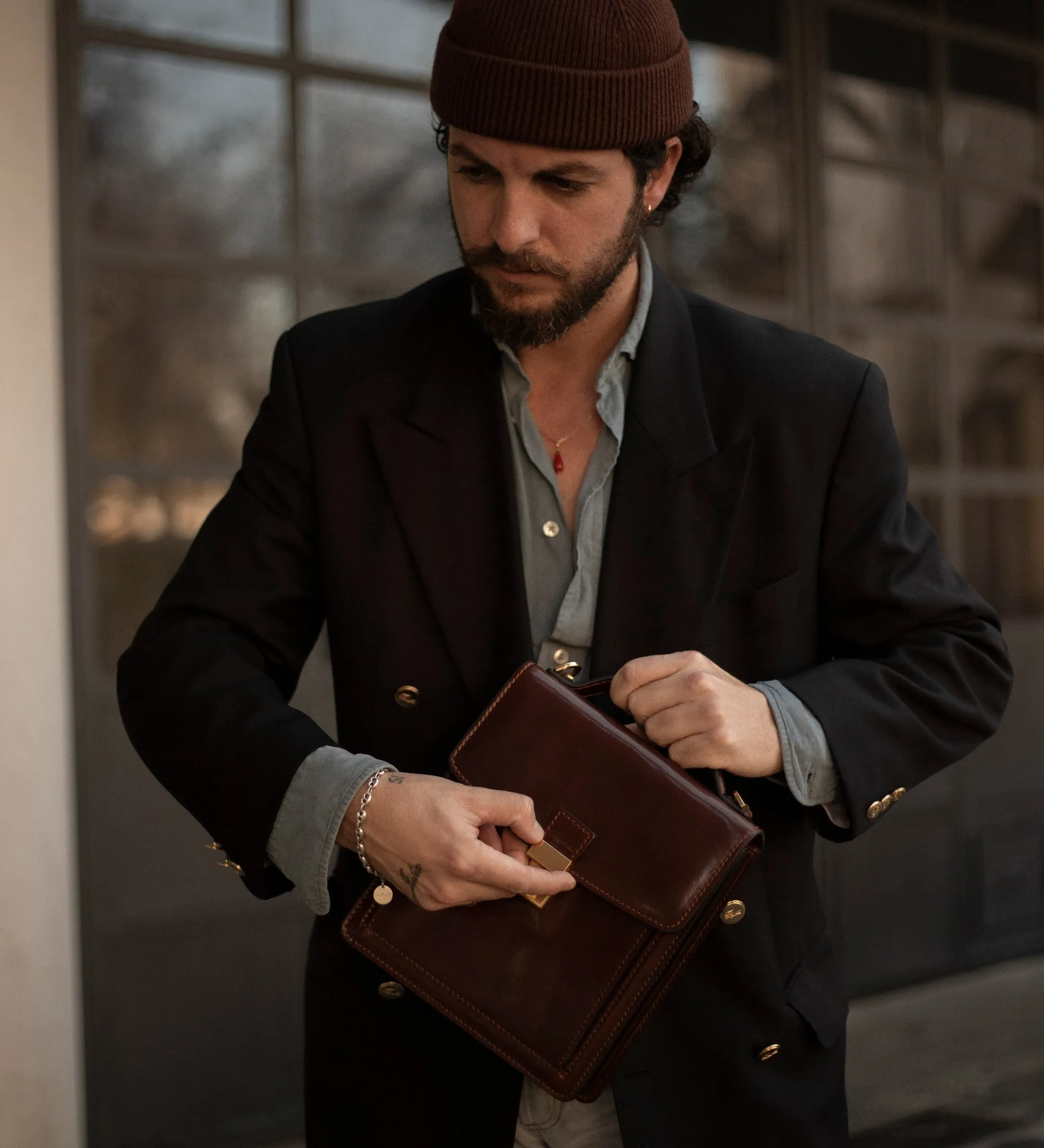 Small Leather Briefcase - Walden