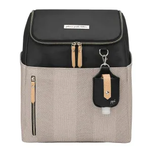 Tempo Backpack Diaper Bag in Black/Sand Cable Stitch