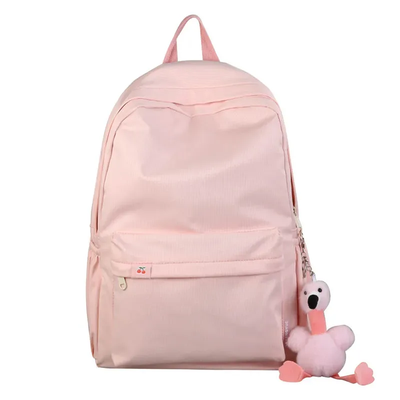 Toleet  Large Capacity College Girl School Bag Cute Flamingo Women Backpack Fashion Light Travel Student Schoolbag Solid girl Knapsack