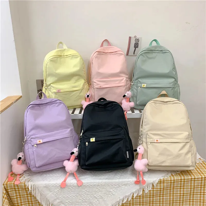 Toleet  Large Capacity College Girl School Bag Cute Flamingo Women Backpack Fashion Light Travel Student Schoolbag Solid girl Knapsack