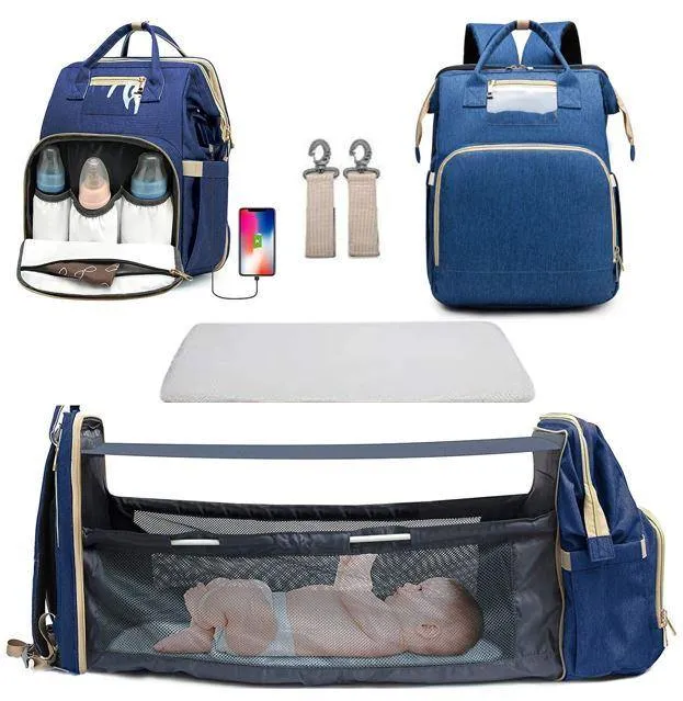 Ultimate Diaper Bag Backpack With Bed Changing Station