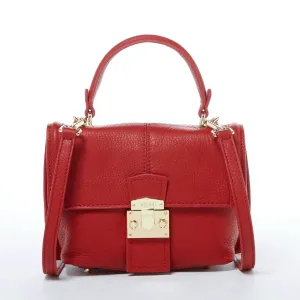 Versatile Red Leather Backpack and Purse Combo