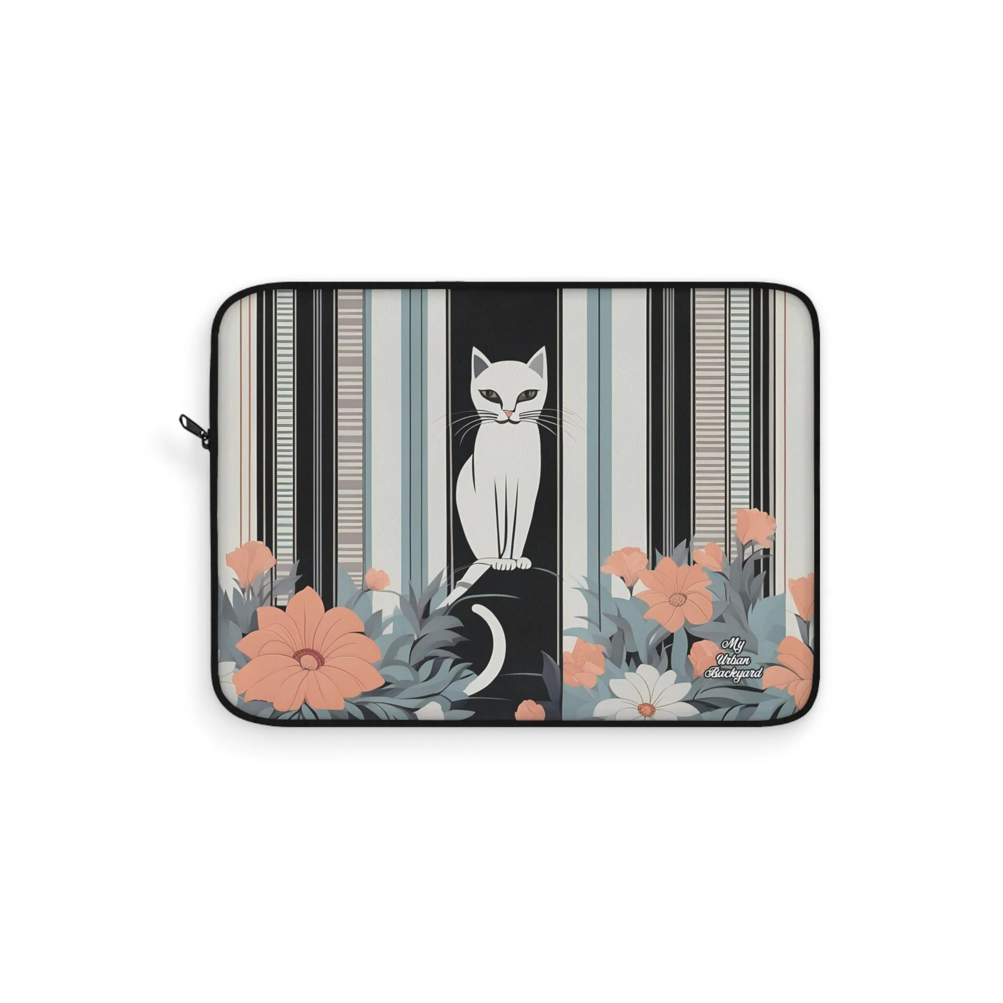 White Cat, Laptop Carrying Case, Top Loading Sleeve for School or Work