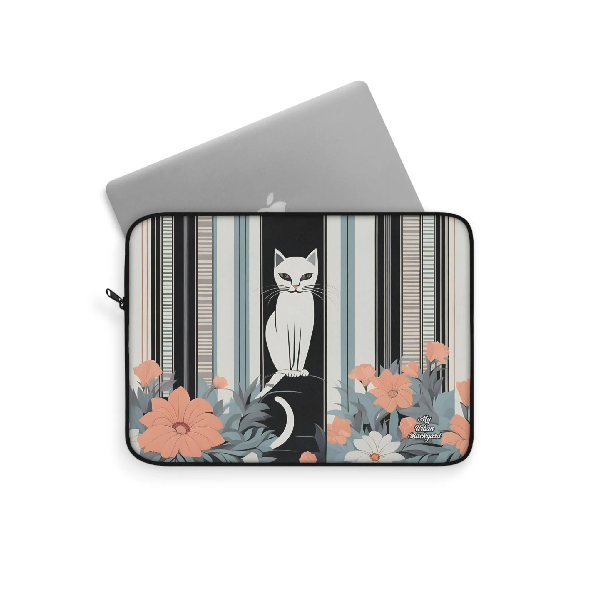 White Cat, Laptop Carrying Case, Top Loading Sleeve for School or Work