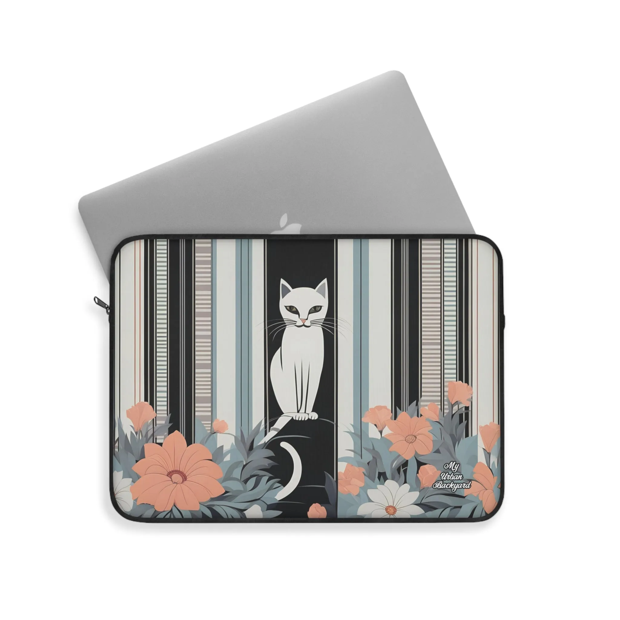 White Cat, Laptop Carrying Case, Top Loading Sleeve for School or Work