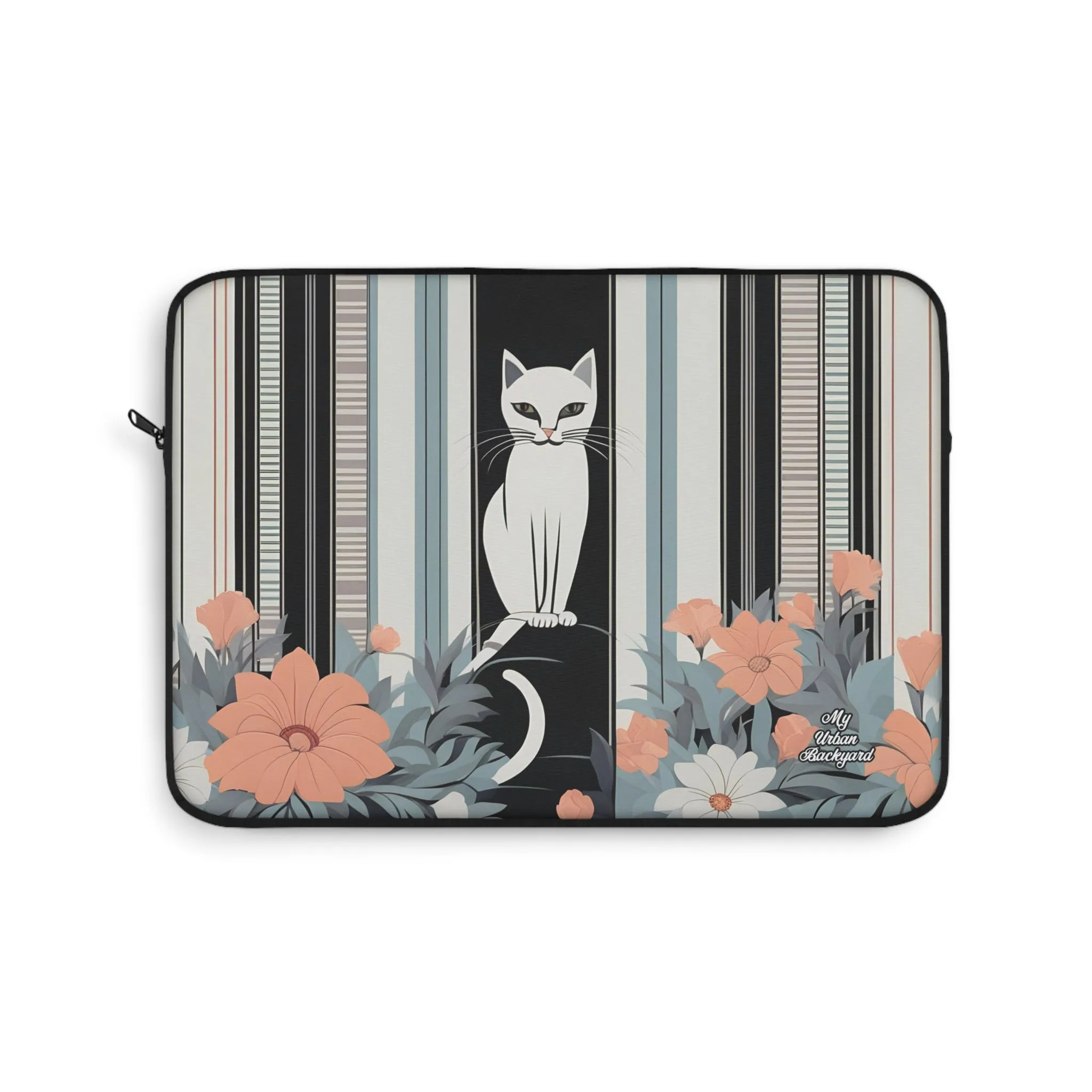 White Cat, Laptop Carrying Case, Top Loading Sleeve for School or Work