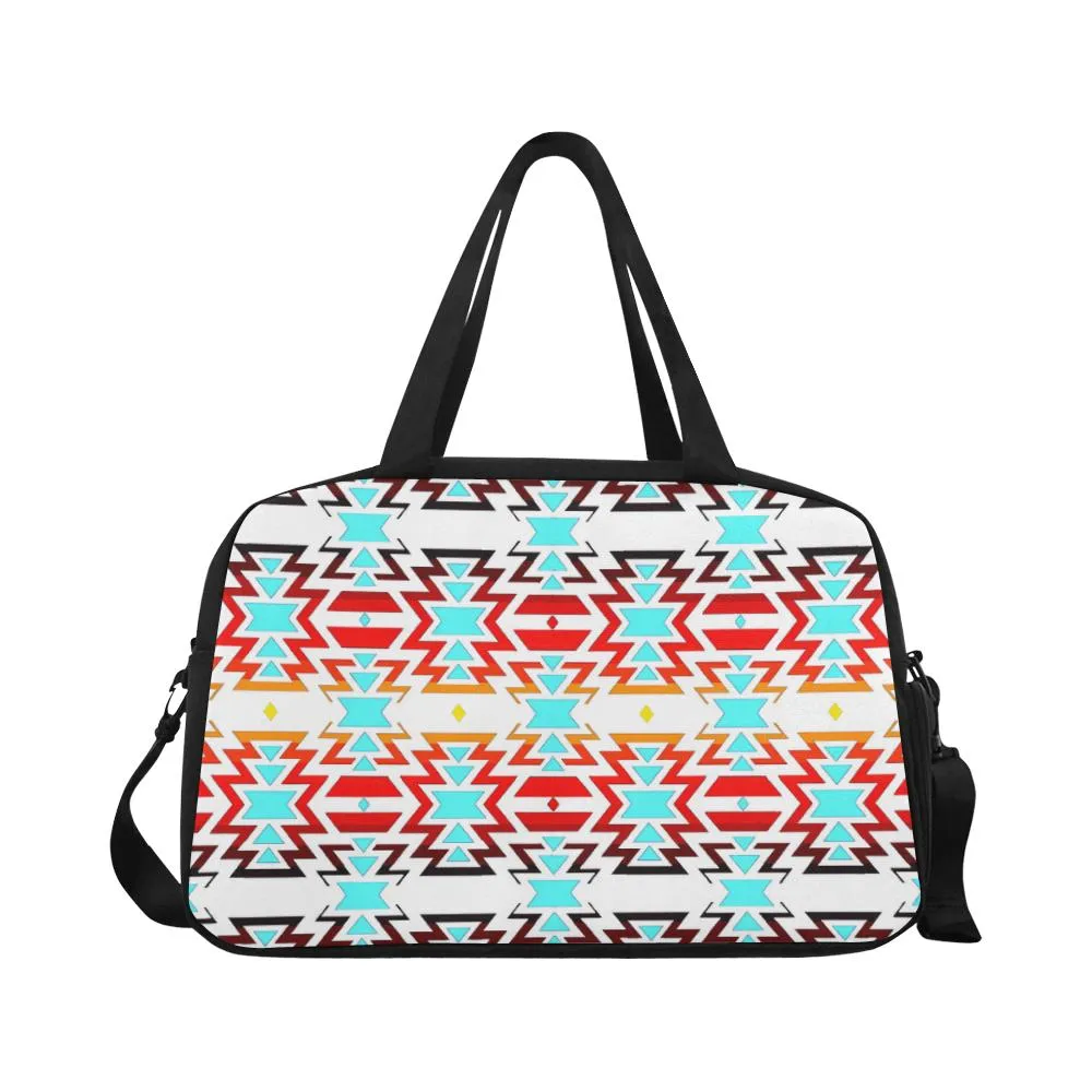 White Fire and Sky Weekend Travel Bag