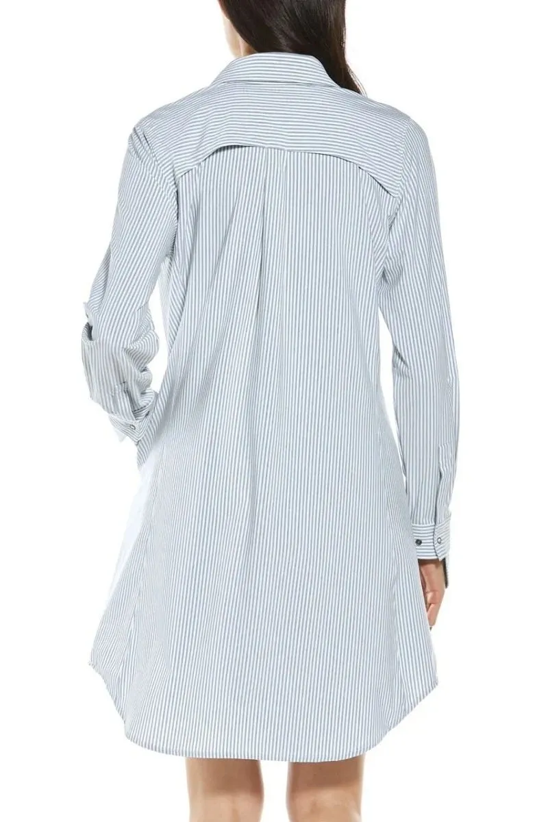 Women's Malta Travel Shirt Dress  |  White/Navy Stripe